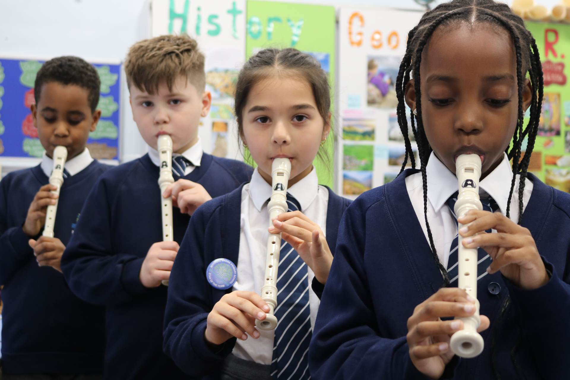 Pupils at Mitchell Brook Primary School